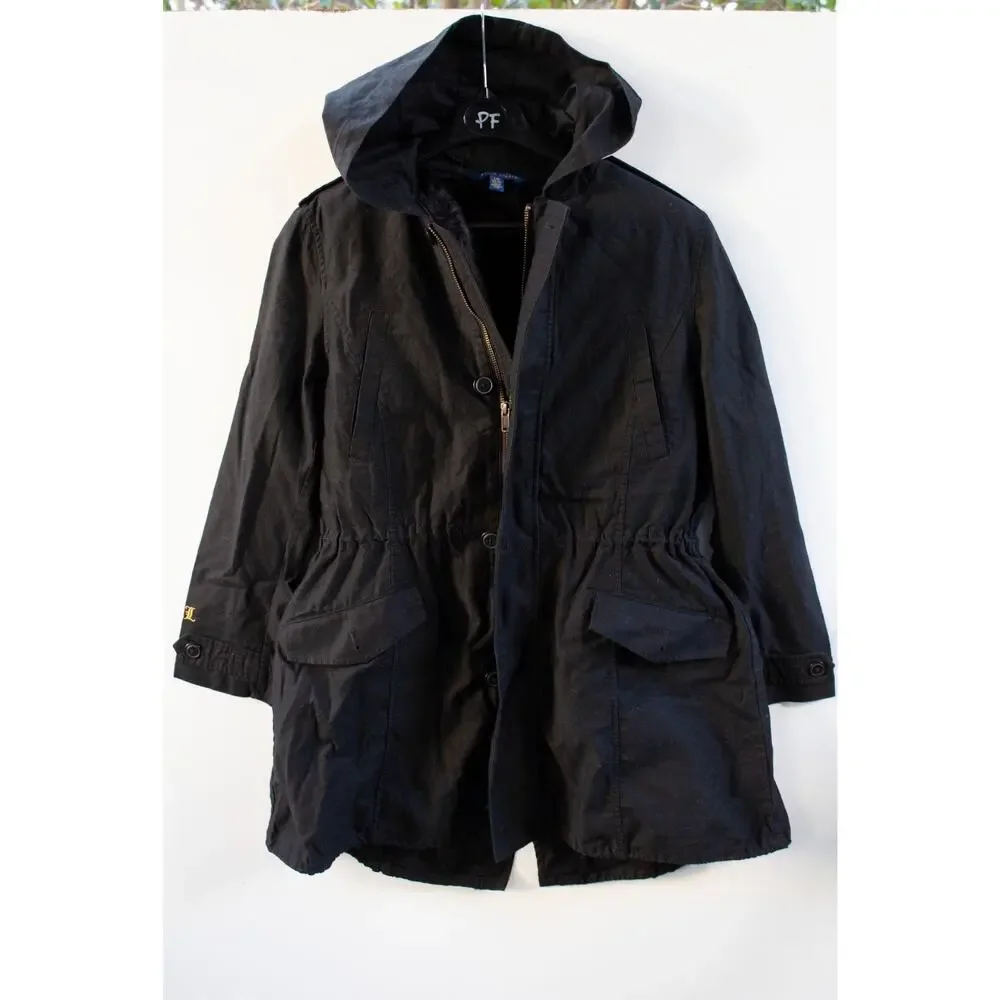 Polo Ralph Lauren Peace Goods Military Cotton Black Parka Jacket KID Large 12/14